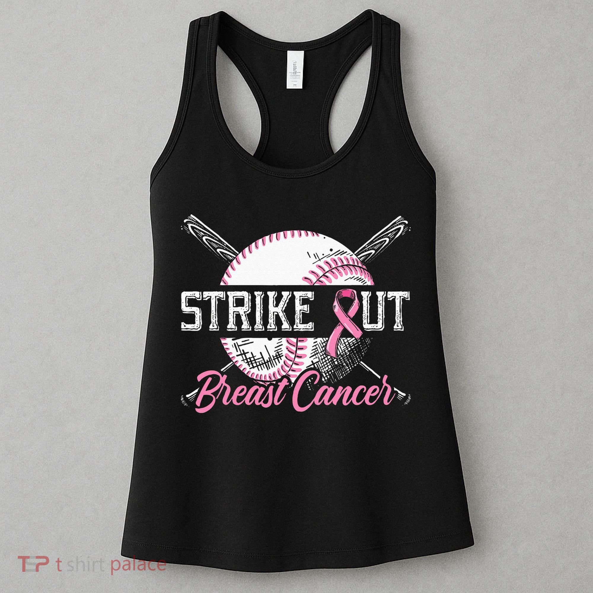 Strike Out Breast Cancer Baseball Breast Cancer Awareness Women's Tank Top