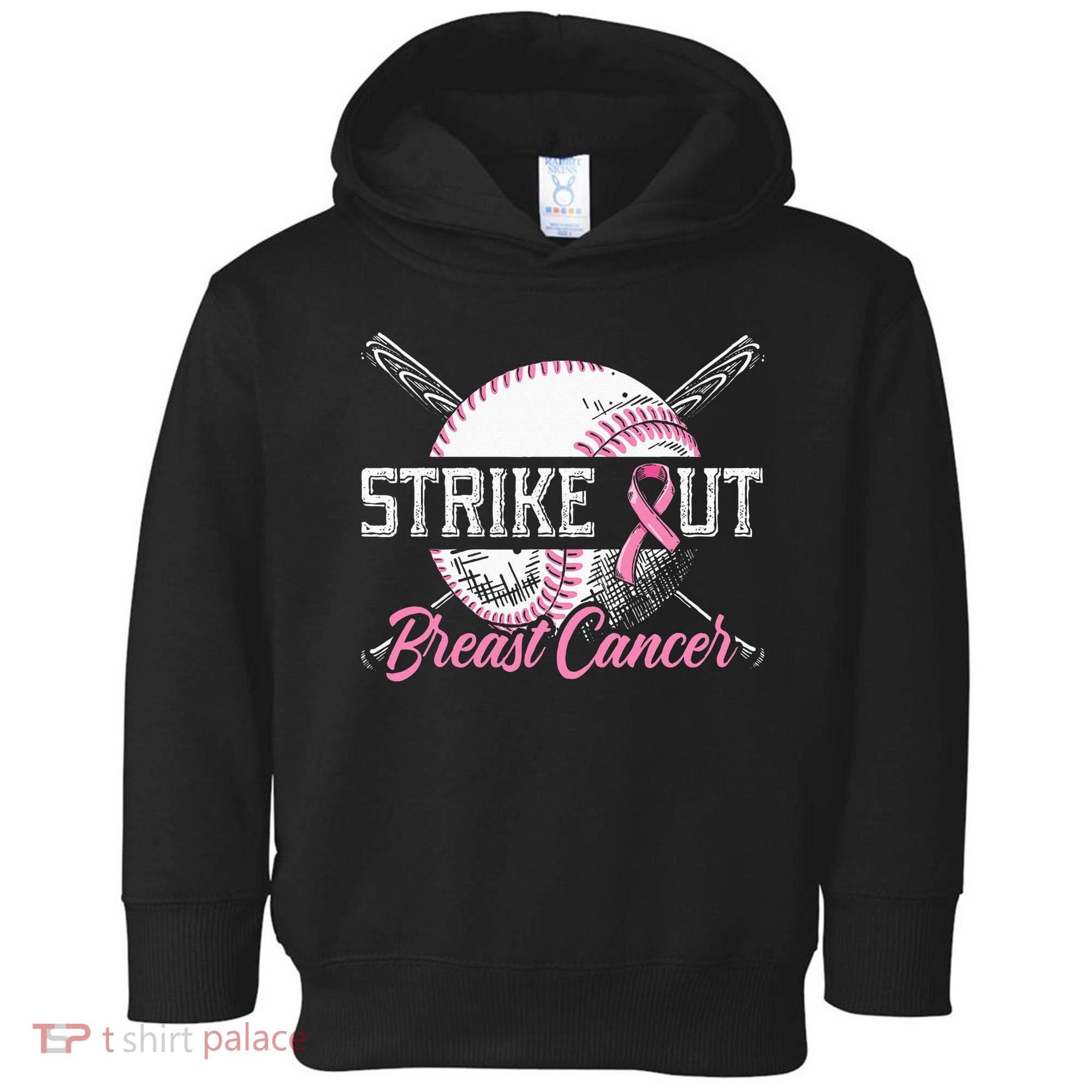 Strike Out Breast Cancer Baseball Breast Cancer Awareness Toddler Hoodie