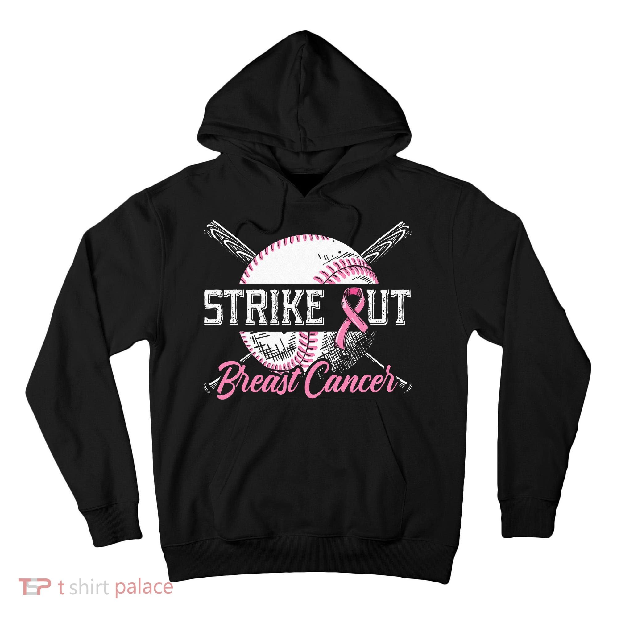 Strike Out Breast Cancer Baseball Breast Cancer Awareness Tall Hoodie