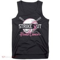 Strike Out Breast Cancer Baseball Breast Cancer Awareness Tank Top thumb 0