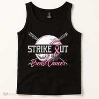 Strike Out Breast Cancer Baseball Breast Cancer Awareness Tank Top thumb 2