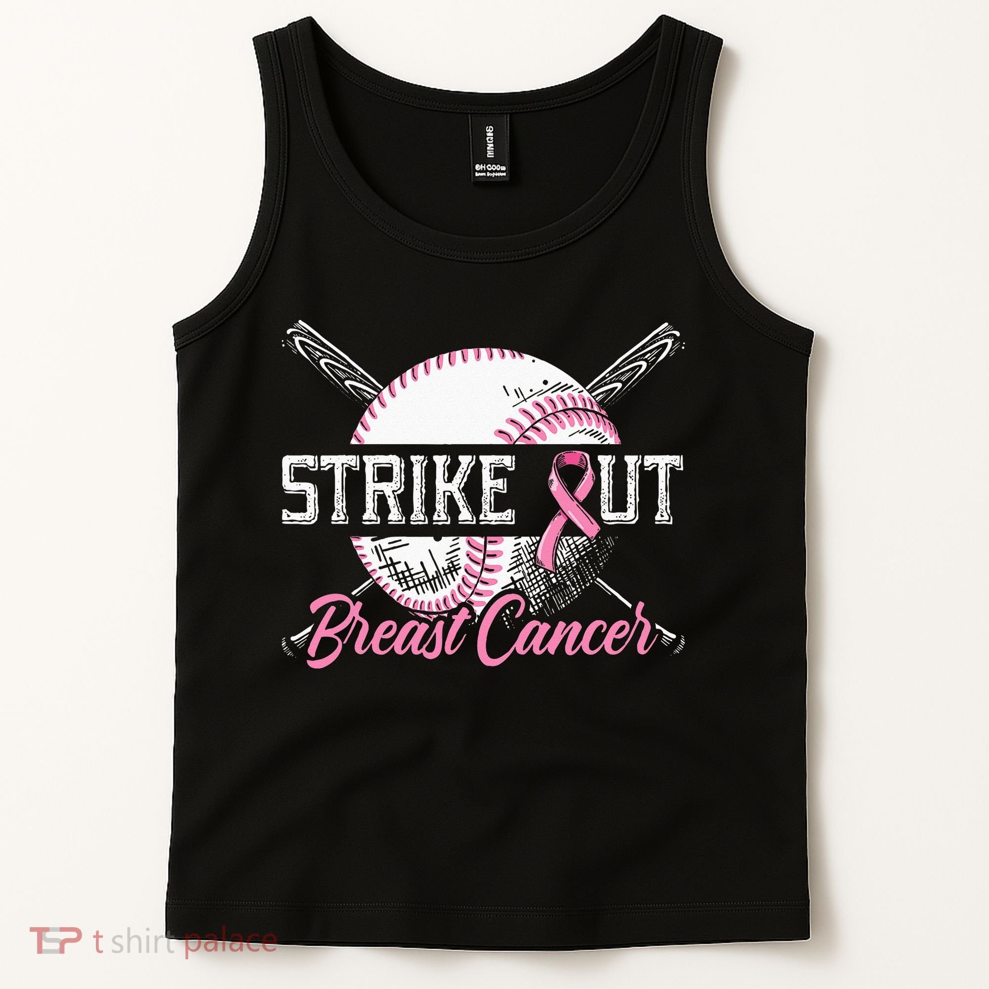 Strike Out Breast Cancer Baseball Breast Cancer Awareness Tank Top
