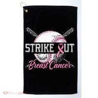 Strike Out Breast Cancer Baseball Breast Cancer Awareness Golf Towel thumb 0