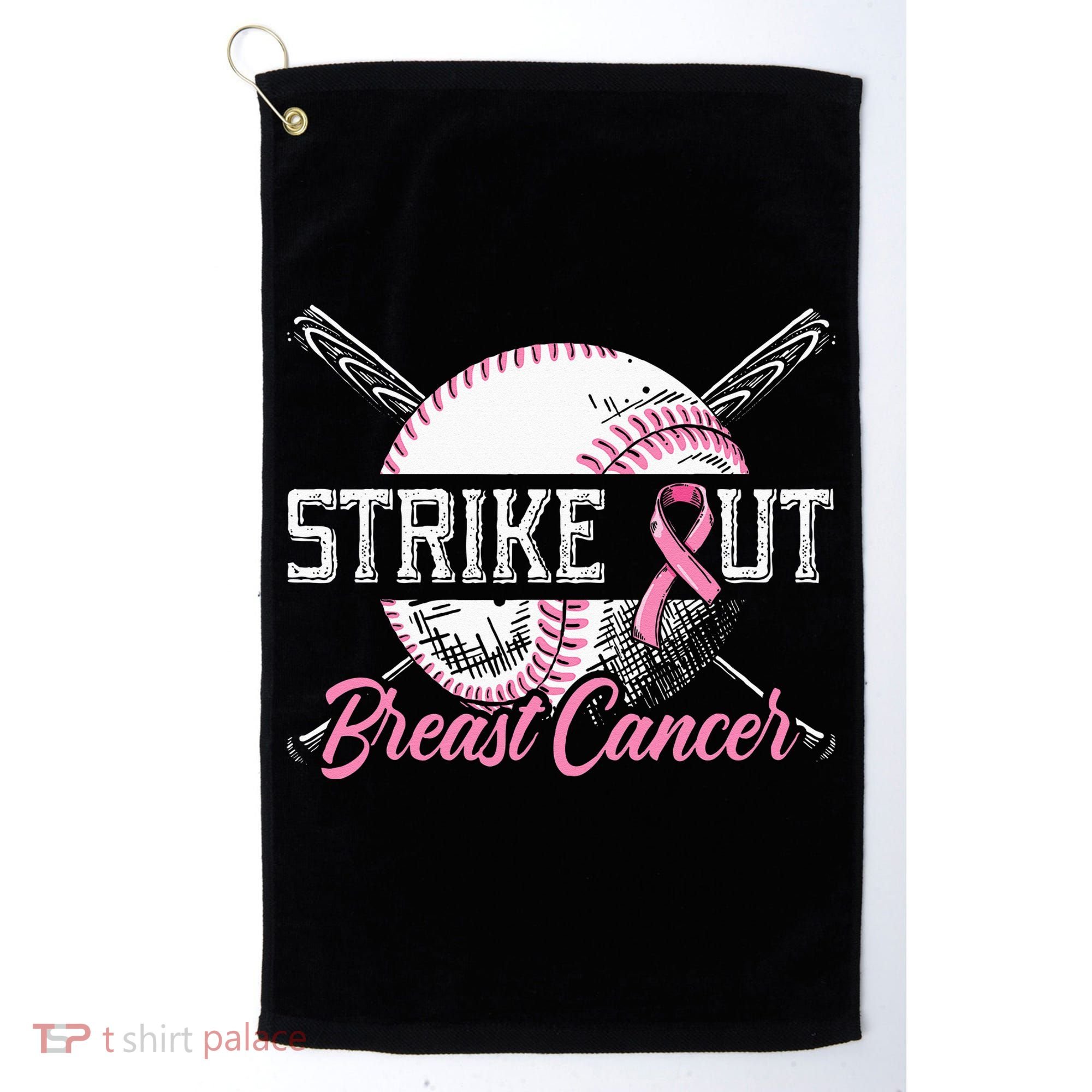 Strike Out Breast Cancer Baseball Breast Cancer Awareness Golf Towel