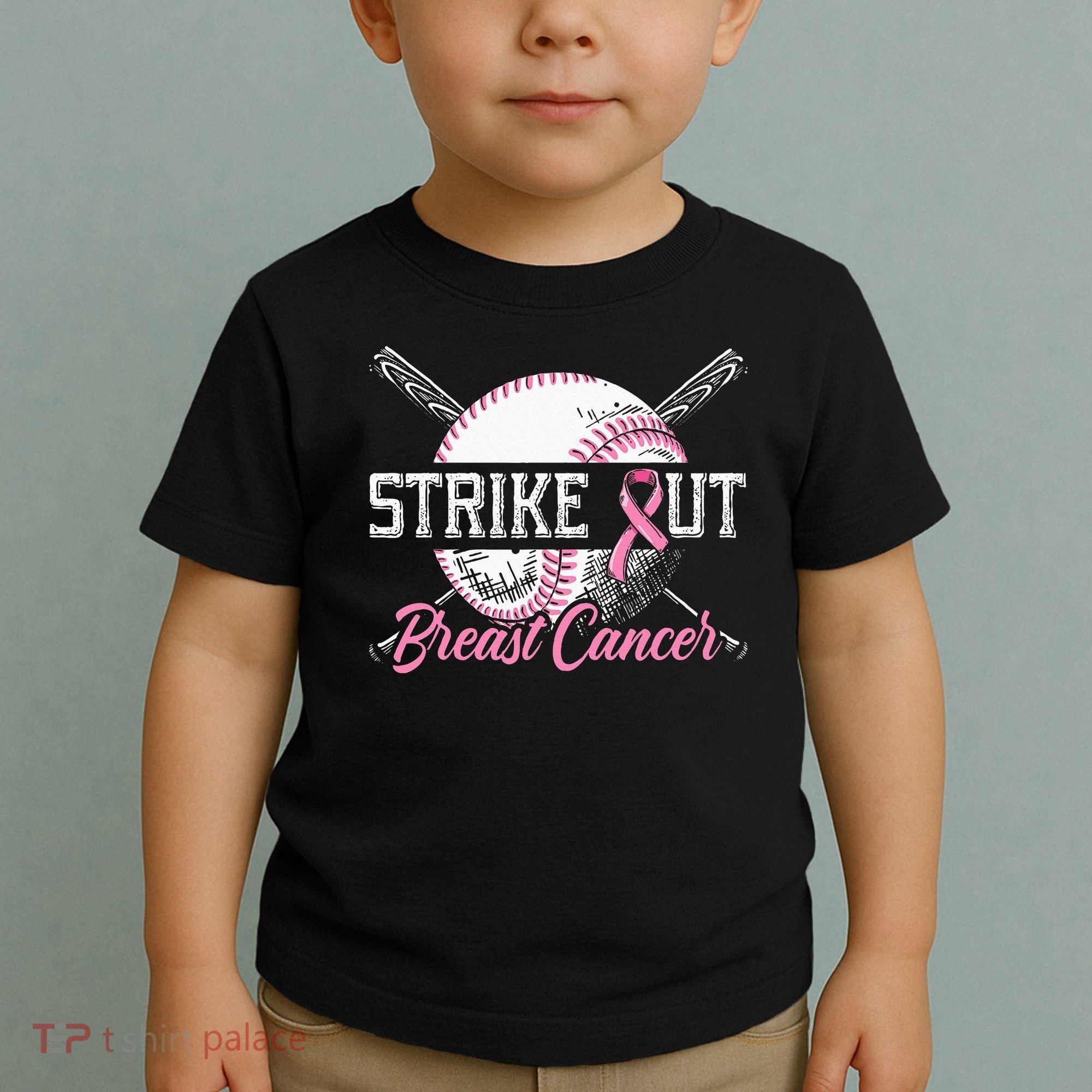 Strike Out Breast Cancer Baseball Breast Cancer Awareness Toddler T-Shirt