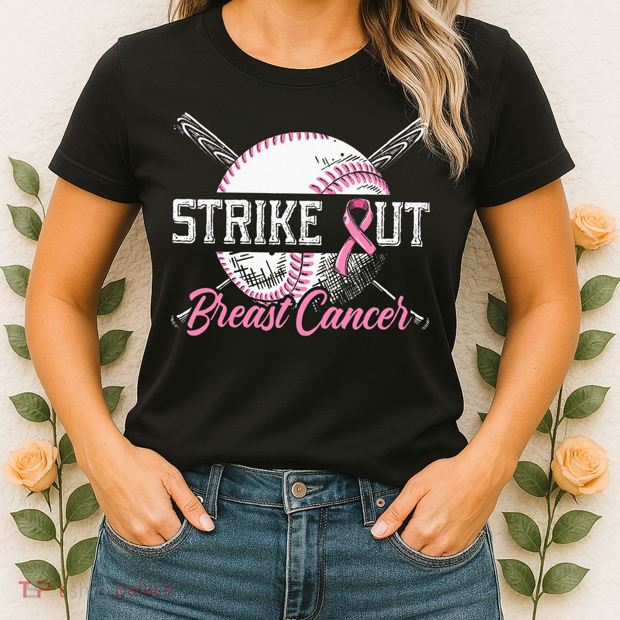 Strike Out Breast Cancer Baseball Breast Cancer Awareness Women's T-Shirt