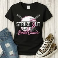 Strike Out Breast Cancer Baseball Breast Cancer Awareness Women's T-Shirt thumb 3