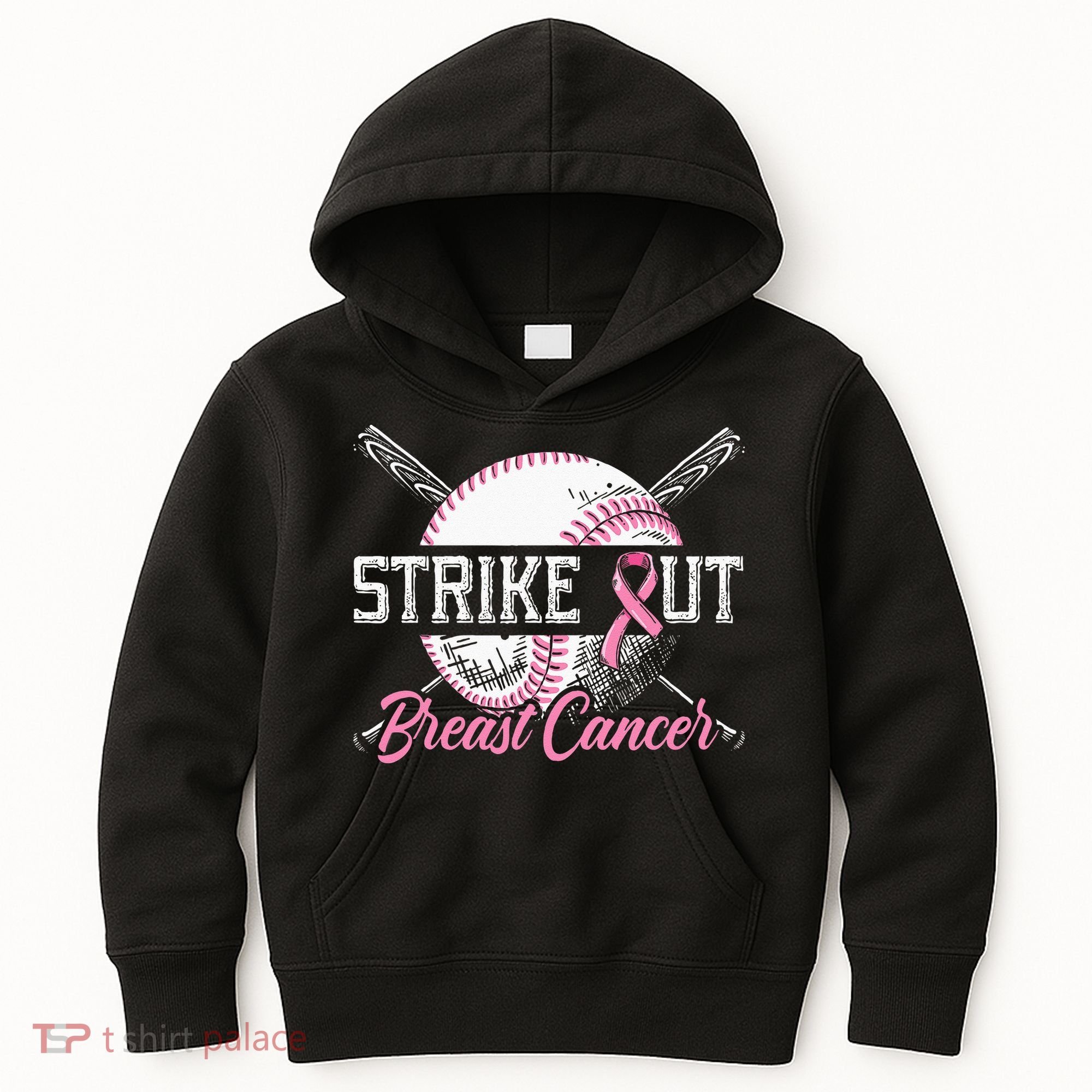 Strike Out Breast Cancer Baseball Breast Cancer Awareness Kids Hoodie