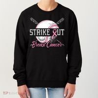 Strike Out Breast Cancer Baseball Pink Ribbon Women's Sweatshirt thumb 0
