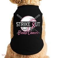Strike Out Breast Cancer Baseball Pink Ribbon Doggie Tank thumb 0