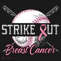 Strike Out Breast Cancer Baseball Pink Ribbon Long Sleeve Shirt thumb 2