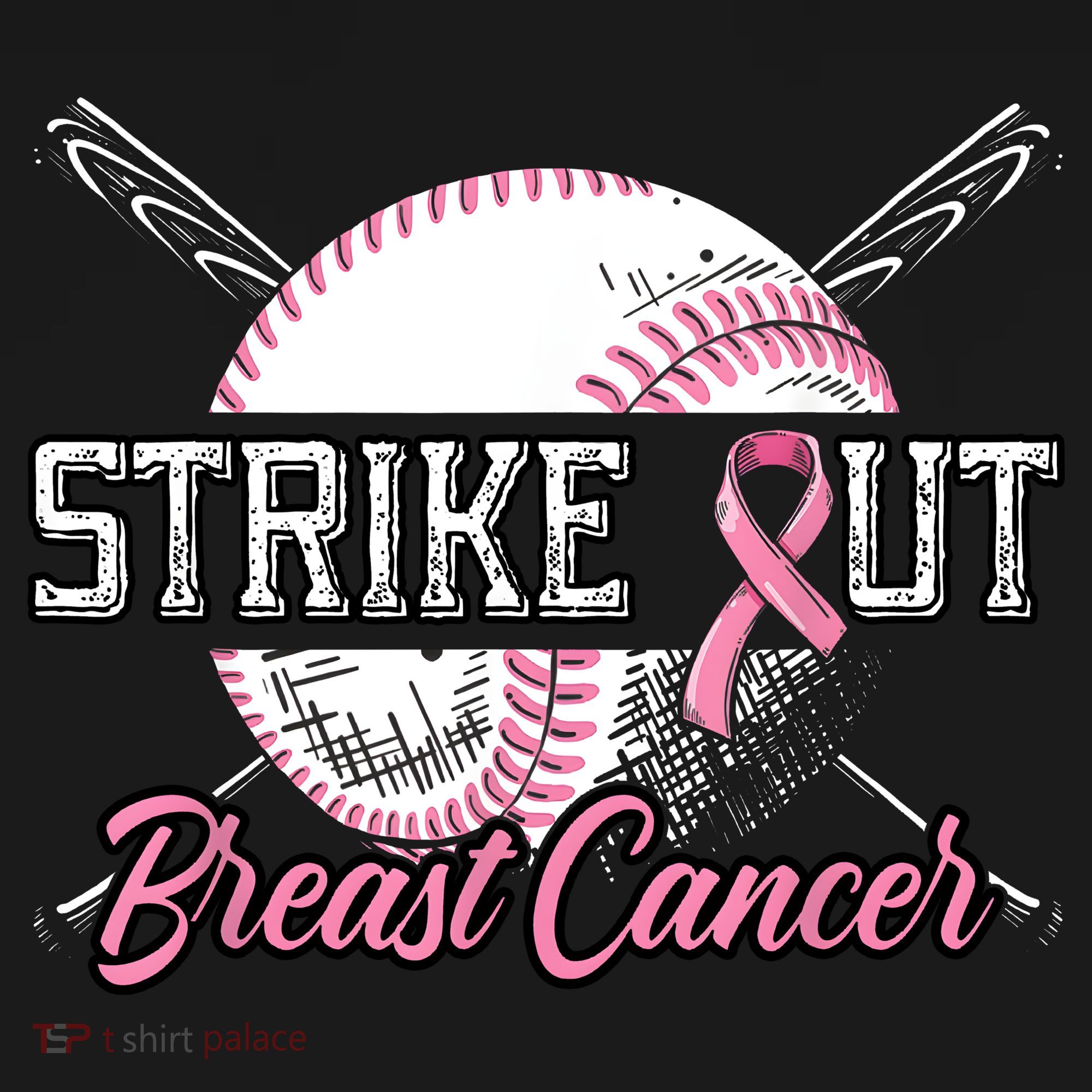 Strike Out Breast Cancer Baseball Pink Ribbon Sweatshirt