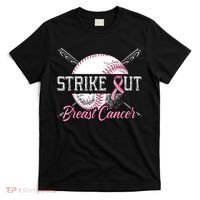 Strike Out Breast Cancer Baseball Pink Ribbon T-Shirt thumb 0