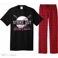 Strike Out Breast Cancer Baseball Pink Ribbon Pajama Set thumb 0