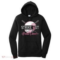 Strike Out Breast Cancer Baseball Pink Ribbon Women's Hoodie thumb 0