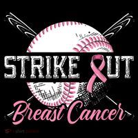 Strike Out Breast Cancer Baseball Pink Ribbon Women's Hoodie thumb 2