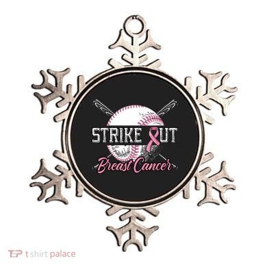 Strike Out Breast Cancer Baseball Pink Ribbon Ornament