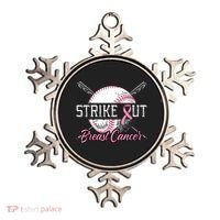 Strike Out Breast Cancer Baseball Pink Ribbon Ornament thumb 0