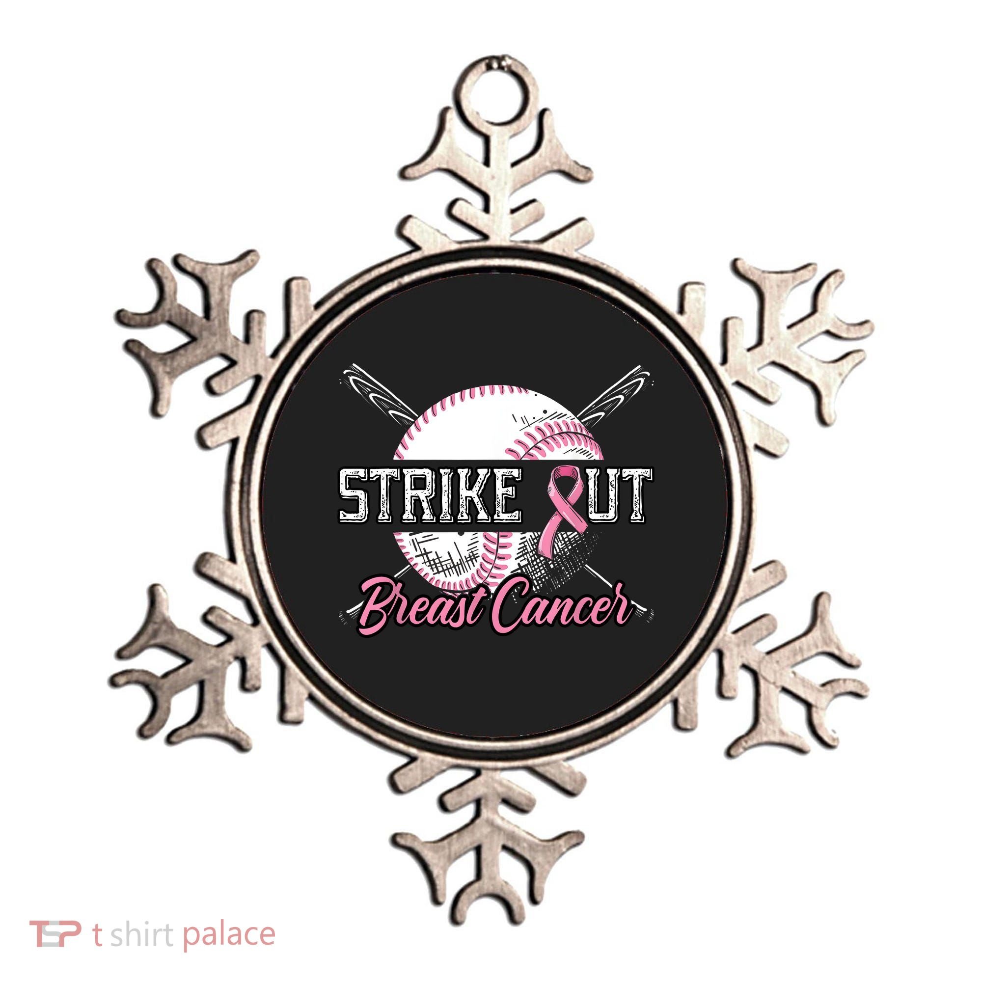 Strike Out Breast Cancer Baseball Pink Ribbon Ornament