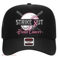 Strike Out Breast Cancer Baseball Pink Ribbon Hat thumb 0