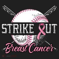 Strike Out Breast Cancer Baseball Pink Ribbon Hat thumb 2