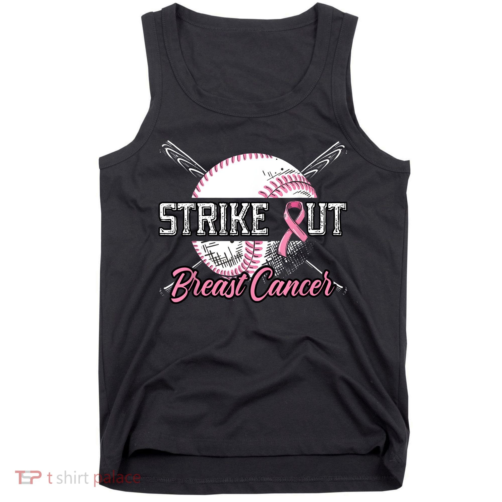 Strike Out Breast Cancer Baseball Pink Ribbon Tank Top