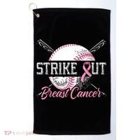 Strike Out Breast Cancer Baseball Pink Ribbon Golf Towel thumb 0