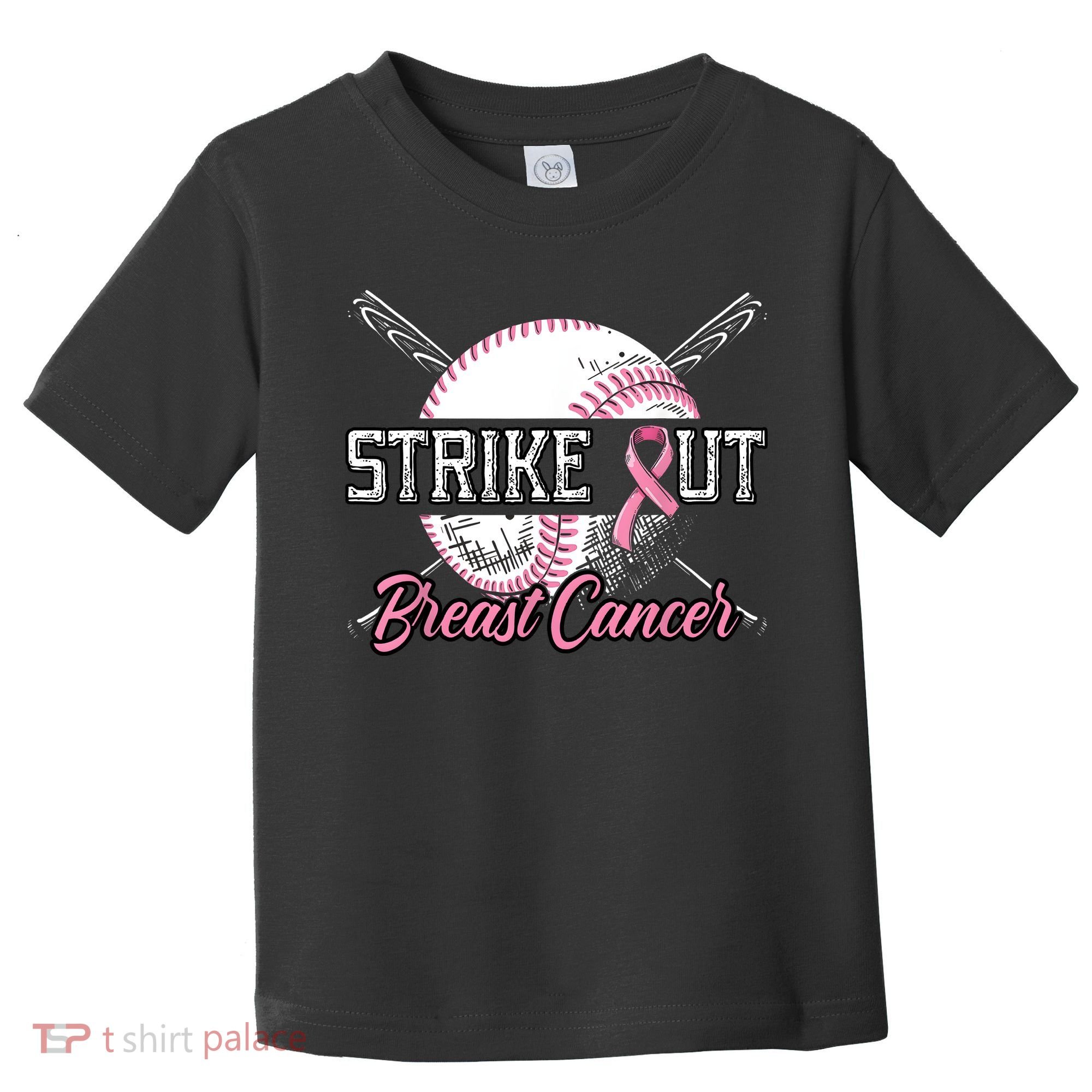 Strike Out Breast Cancer Baseball Pink Ribbon Toddler T-Shirt