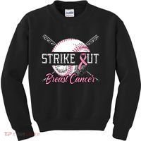 Strike Out Breast Cancer Baseball Pink Ribbon Kids Sweatshirt thumb 0