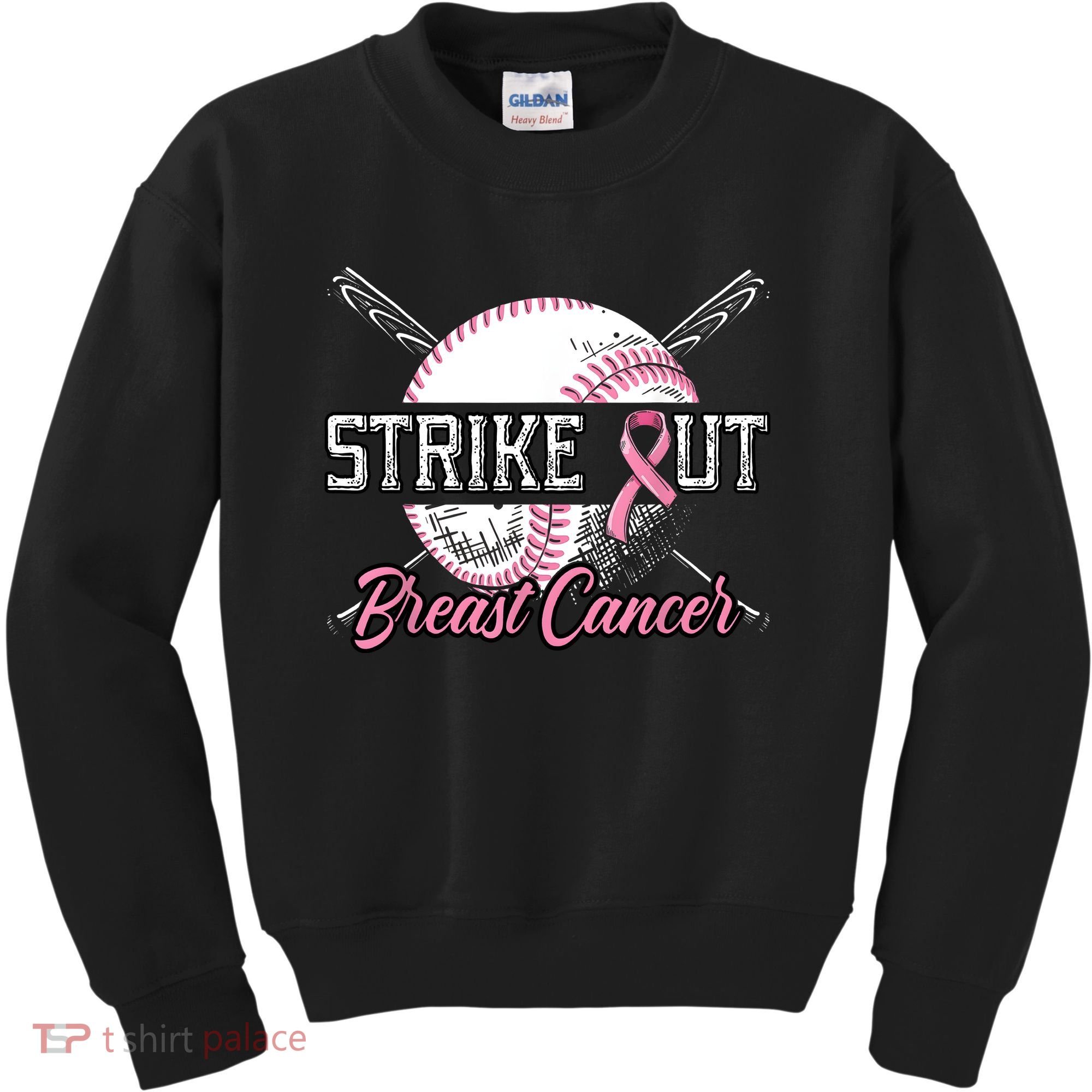Strike Out Breast Cancer Baseball Pink Ribbon Kids Sweatshirt