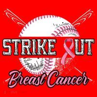 Strike Out Breast Cancer Baseball Pink Ribbon Santa Hat thumb 1