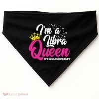 September October Birthday Astrology Libra Queen Funny Gift USA-Made Doggie Bandana thumb 0