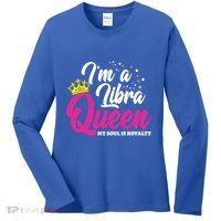 September October Birthday Astrology Libra Queen Funny Gift Women's Long Sleeve Shirt thumb 0