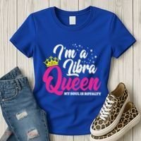 September October Birthday Astrology Libra Queen Funny Gift Women's T-Shirt thumb 3