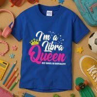 September October Birthday Astrology Libra Queen Funny Gift Kids T-Shirt thumb 3