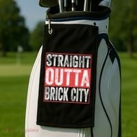 Straight Outta Brick City Newark City New Jersey Golf Towel thumb 2