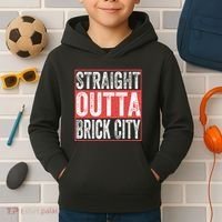 Straight Outta Brick City Newark City New Jersey Kids Hoodie thumb 2