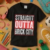 Straight Outta Brick City Newark City New Jersey Kids T-Shirt thumb 3