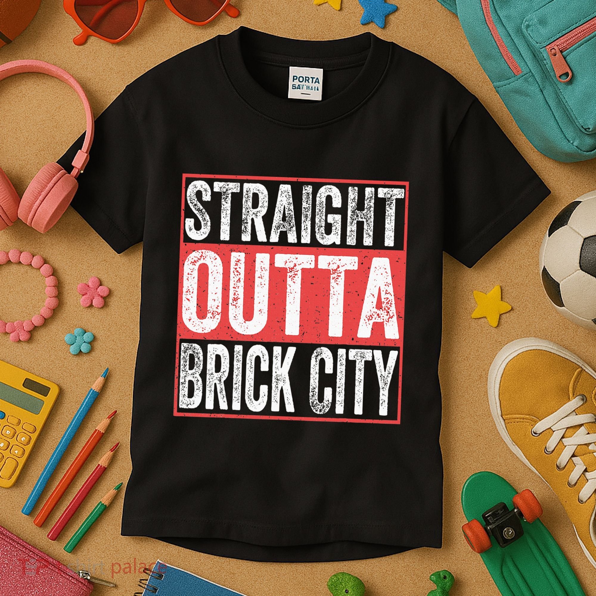 Straight Outta Brick City Newark City New Jersey Kids T-Shirt