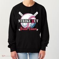 Strike Out Breast Cancer Baseball Women's Sweatshirt thumb 0