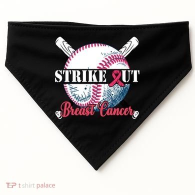 Strike Out Breast Cancer Baseball USA-Made Doggie Bandana