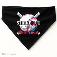 Strike Out Breast Cancer Baseball USA-Made Doggie Bandana thumb 0