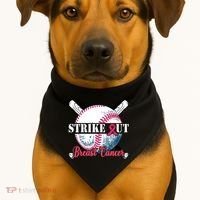 Strike Out Breast Cancer Baseball USA-Made Doggie Bandana thumb 1