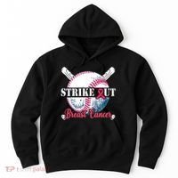Strike Out Breast Cancer Baseball Hoodie thumb 0