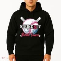 Strike Out Breast Cancer Baseball Hoodie thumb 2