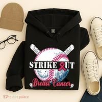 Strike Out Breast Cancer Baseball Hoodie thumb 4