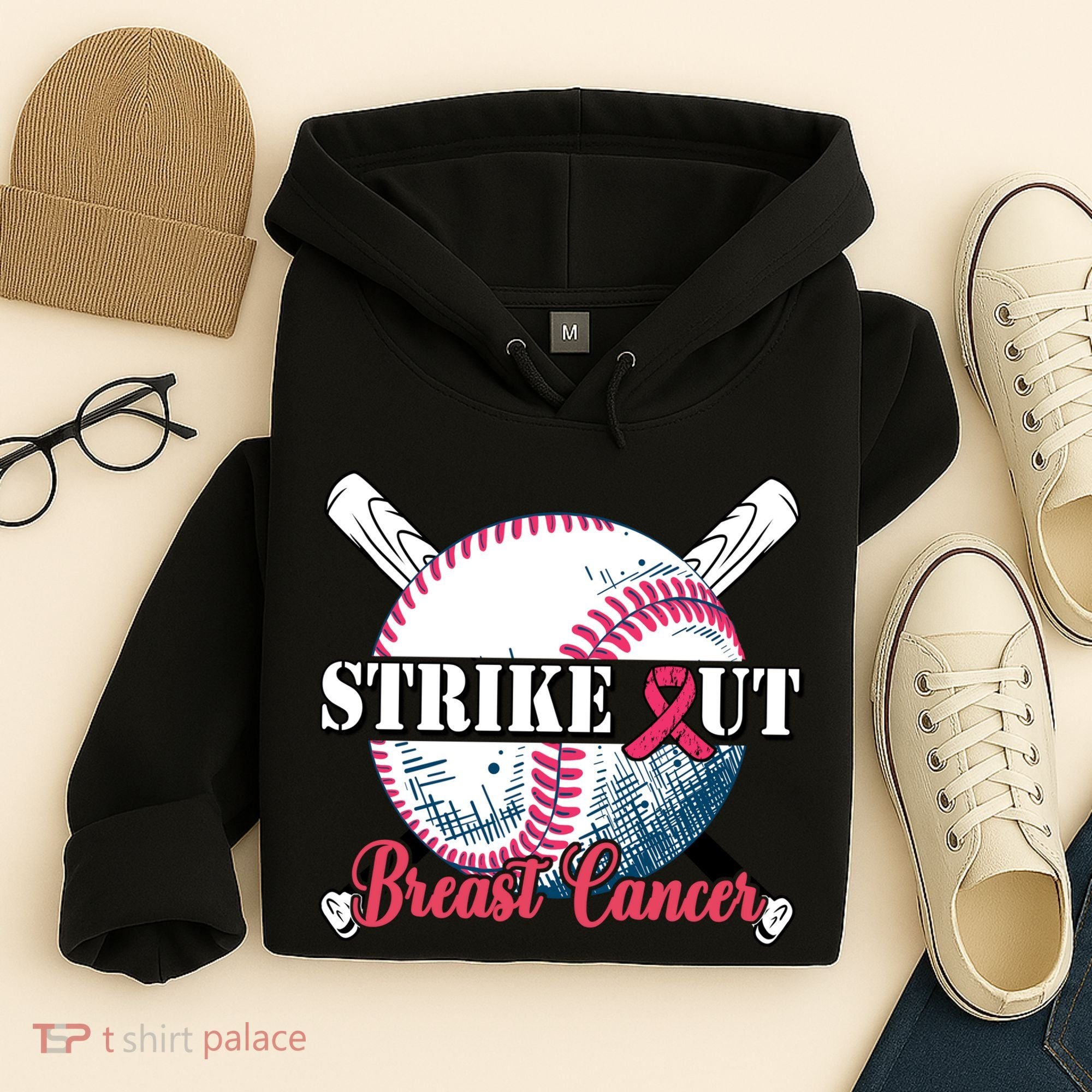 Strike Out Breast Cancer Baseball Hoodie