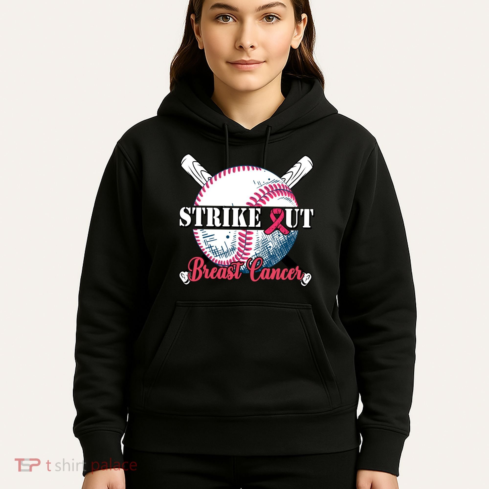 Strike Out Breast Cancer Baseball Hoodie
