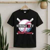 Strike Out Breast Cancer Baseball T-Shirt thumb 2