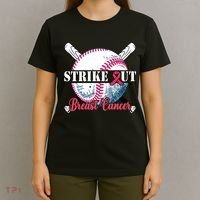 Strike Out Breast Cancer Baseball T-Shirt thumb 4